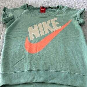 Nike Mint Green Tee with Orange Logo